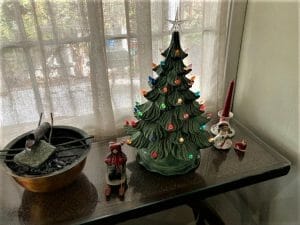 Table with holiday decor