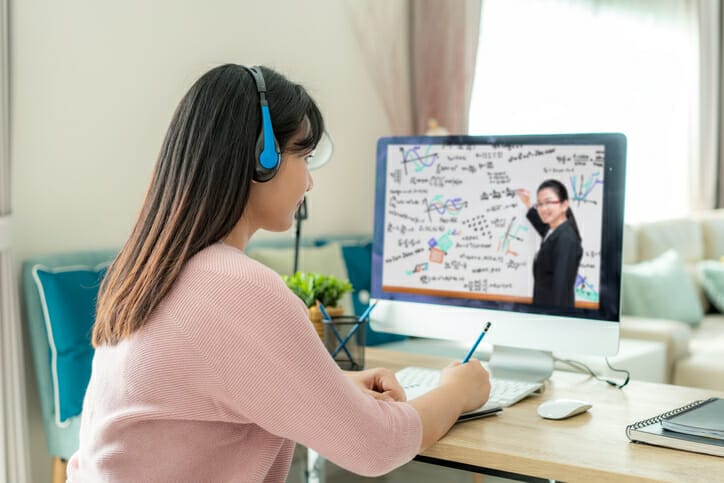 a woman taking a continuing education class