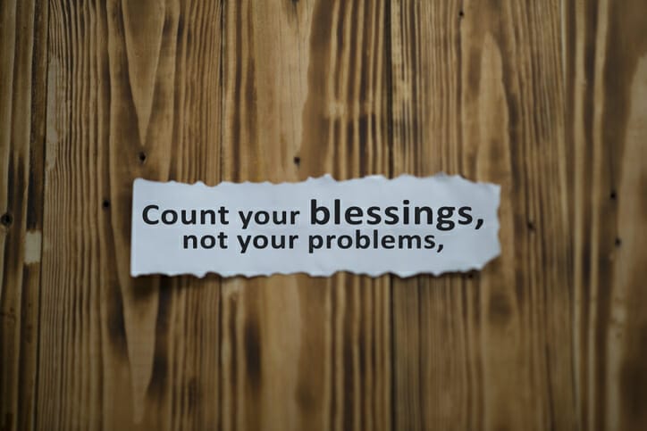 photo of the words count your blessings not your problems