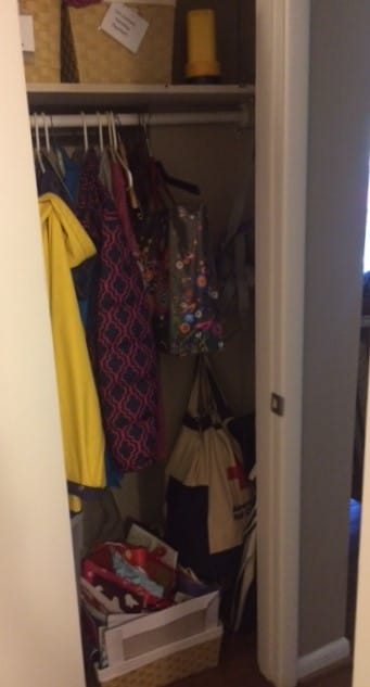 coat closet - before organizing