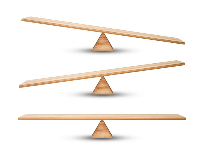 seesaw balanced and unbalanced